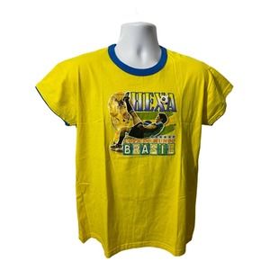 BRAZIL FOOTBALL SHIRT LARGE- HEXA BRASIL COPA DO MUNDO (BLUE - YELLOW)